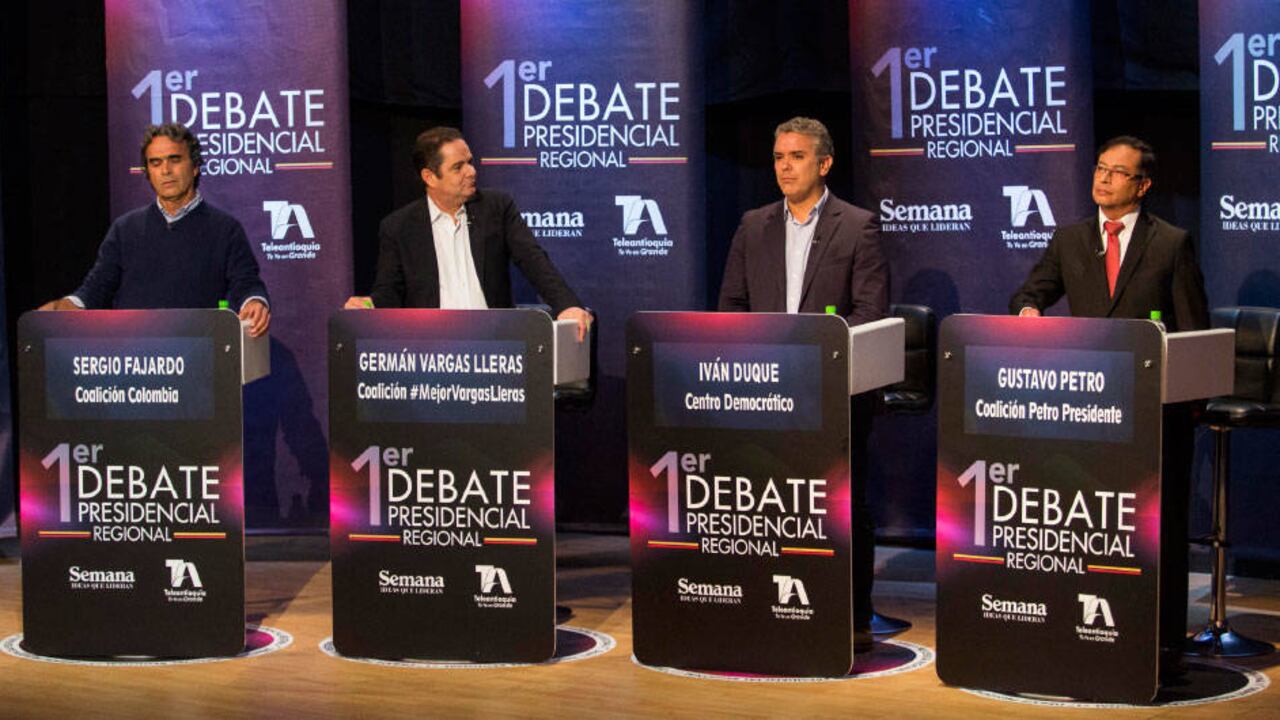 Entre los muchos debates, e ste se realizó el 3 de abril en los estudios de Teleantioquia.