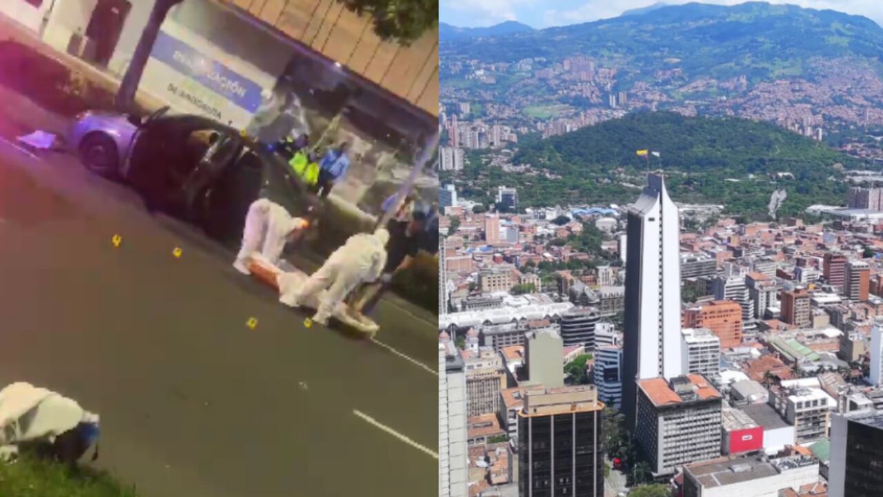 Carro atacado a disparos en Medellín.