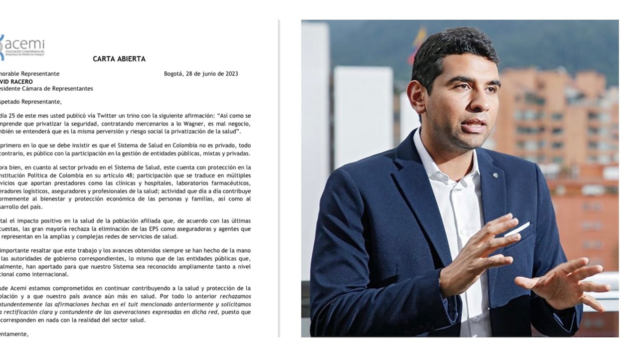 La reciente comparación que hizo el presidente de la Cámara de Representantes David Racero del manejo del sistema de salud colombiano con el fallido intento de rebelión del grupo paramilitar Wagner contra el presidente de Rusia, Vladimir Putin generó un enérgico rechazo por parte de la Asociación de Colombiana de Empresas de Medicina Integrales, ACEMI.
