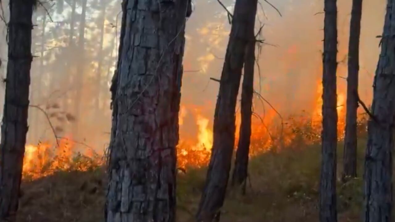 Incendio en el cerro Quitasol, en Antioquia.