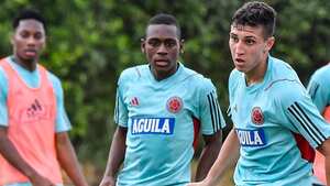 Jugadores de la Selección Colombia Sub-20 durante un entrenamiento.