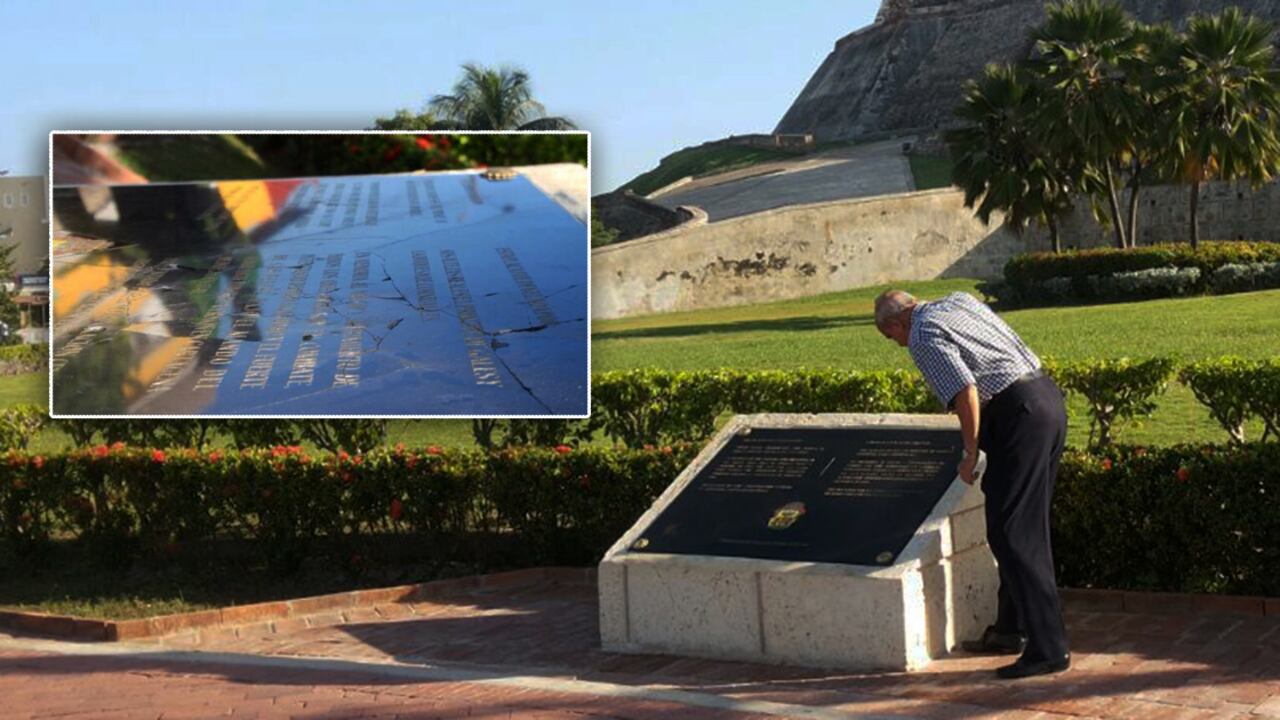 Jaime Rendón decidió, por su propia cuenta, destruir la placa. La Policía lo detuvo.