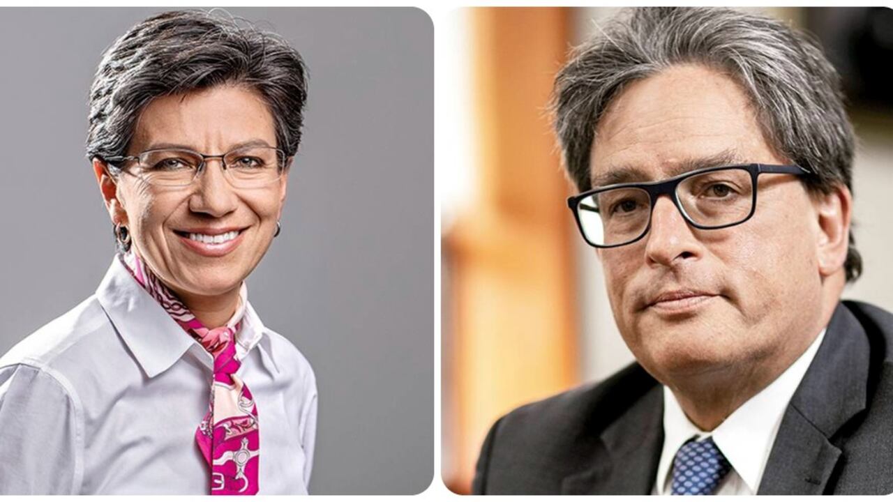 La alcaldesa Claudia López y el ministro Alberto Carrasquilla