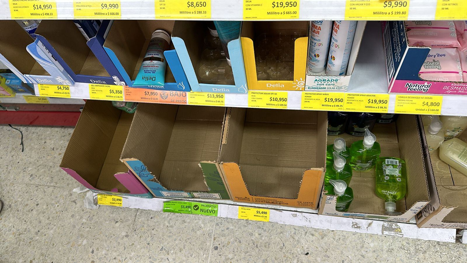 Desabastecimiento de productos de aseo personal y del hogar en tiendas D1.