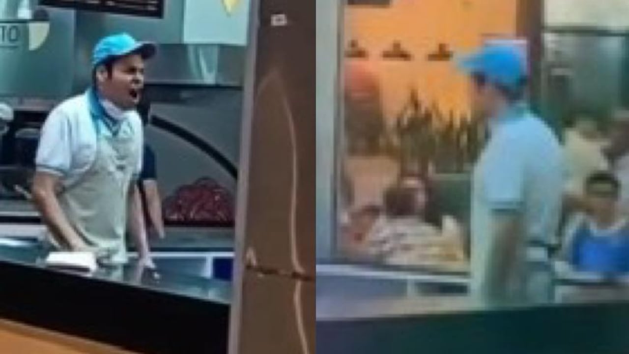 El empleado manifestó su inconformidad en el punto de venta de la cadena.