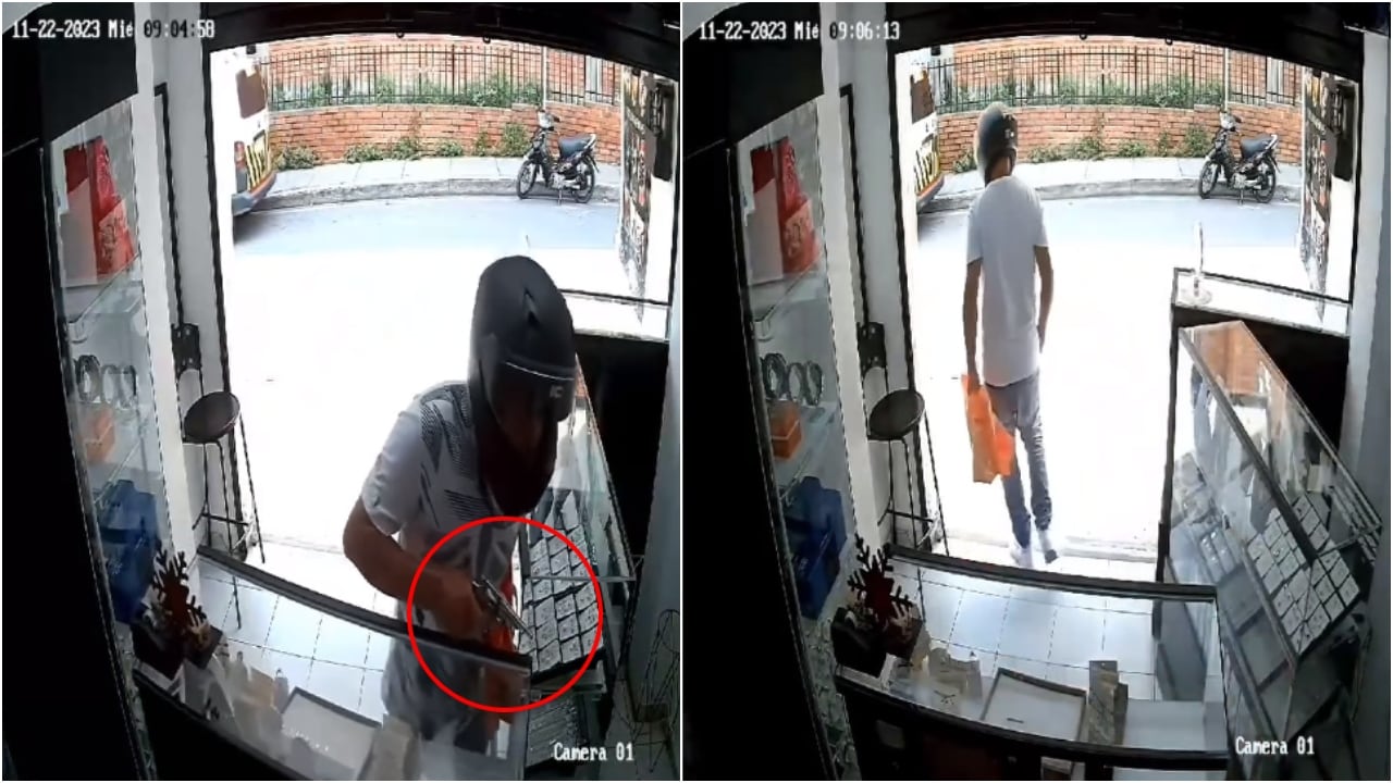 Ladrón armado se lleva más de $40 millones en joyas: “no vaya a gritar porque la mato, quietica”, le dijo a una trabajadora