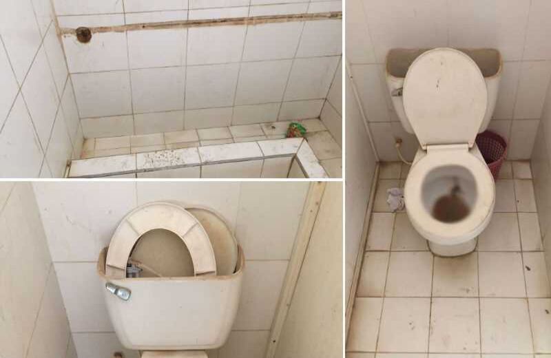 Así están los baños del colegio Sagrado Corazón de Jesús en Aguachica. Foto: Red Nacional de Veedurías.