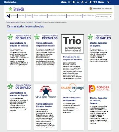 Página web del Sena donde están las ofertas disponibles.