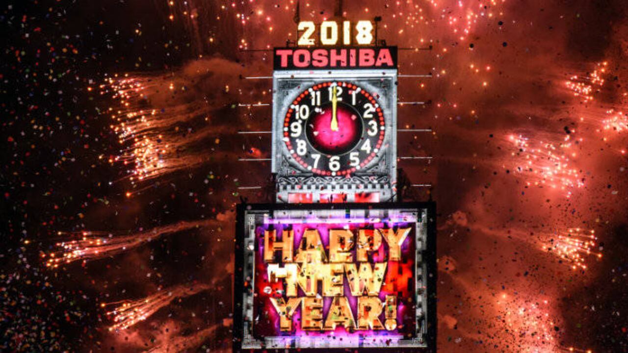 La celebración de año nuevo en Times Square, Nueva York. Crédito: Stephanie Keith/Getty Images/AFP.