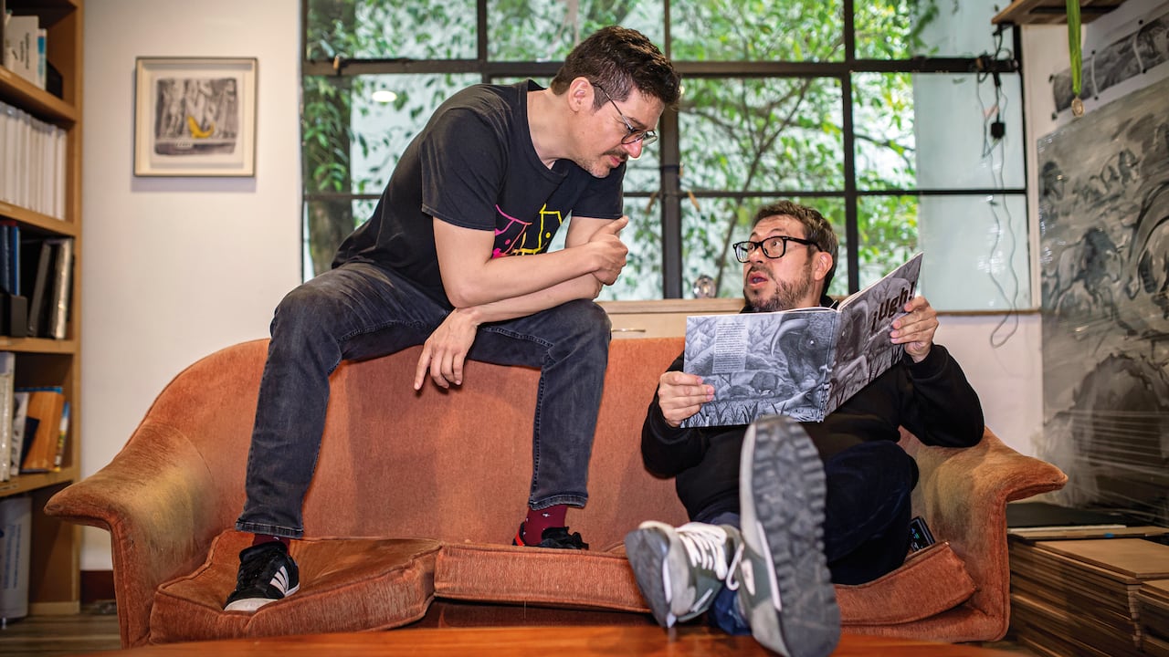 Jairo Buitrago y Rafael Yockteng, autores del libro infantil ¡Ugh! Un relato del pleistoceno
FOTO: ESTEBAN VEGA LA-ROTTA
REVISTA ARCADIA
25 DE OCTUBRE 2022