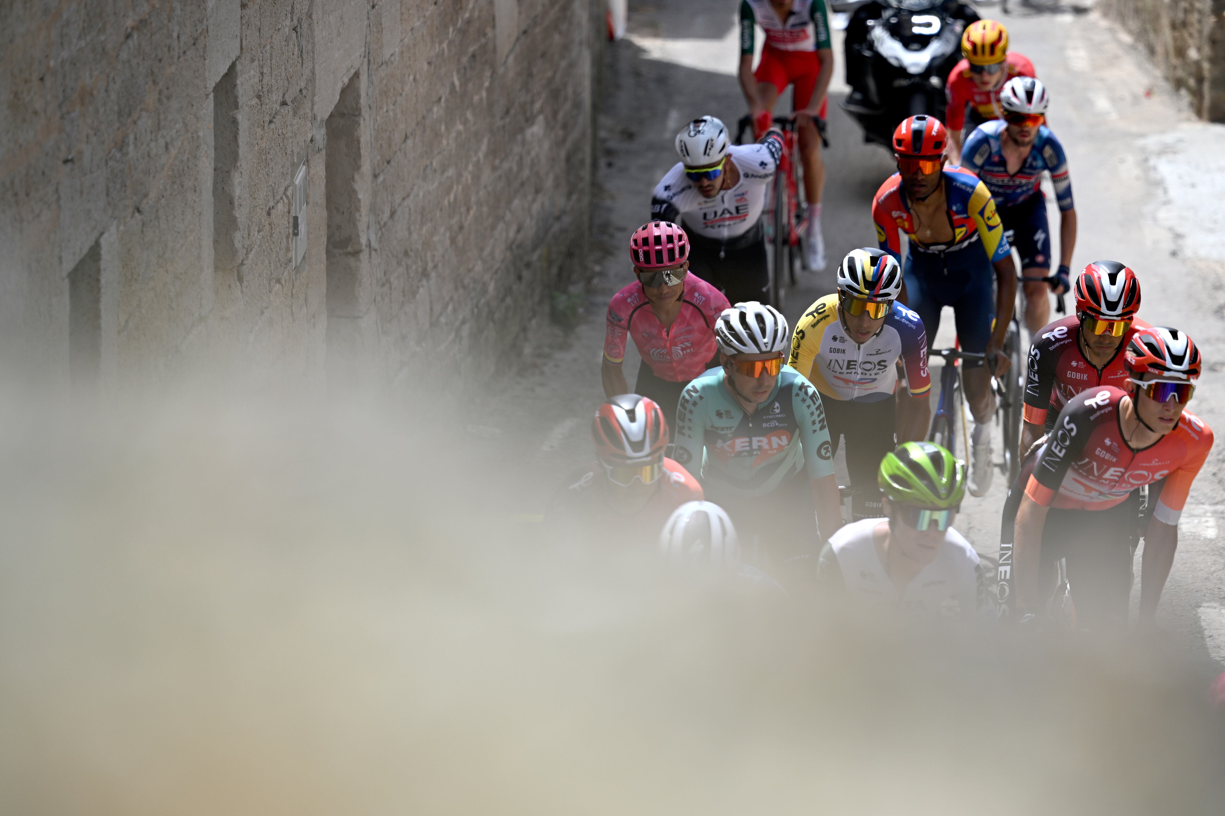 BUNIEL, SPAIN - AUGUST 06: Egan Bernal of Colombia and Team INEOS Grenadiers competes during the 47th Vuelta a Burgos 2025, Stage 2 a 161.6km stage from Cilleruelo de Abajo to Buniel on August 06, 2025 in Buniel , Spain. (Photo by Antonio Baixauli/Getty Images)