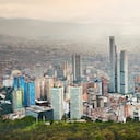 City of Bogota, Colombia on dull misty rainy day