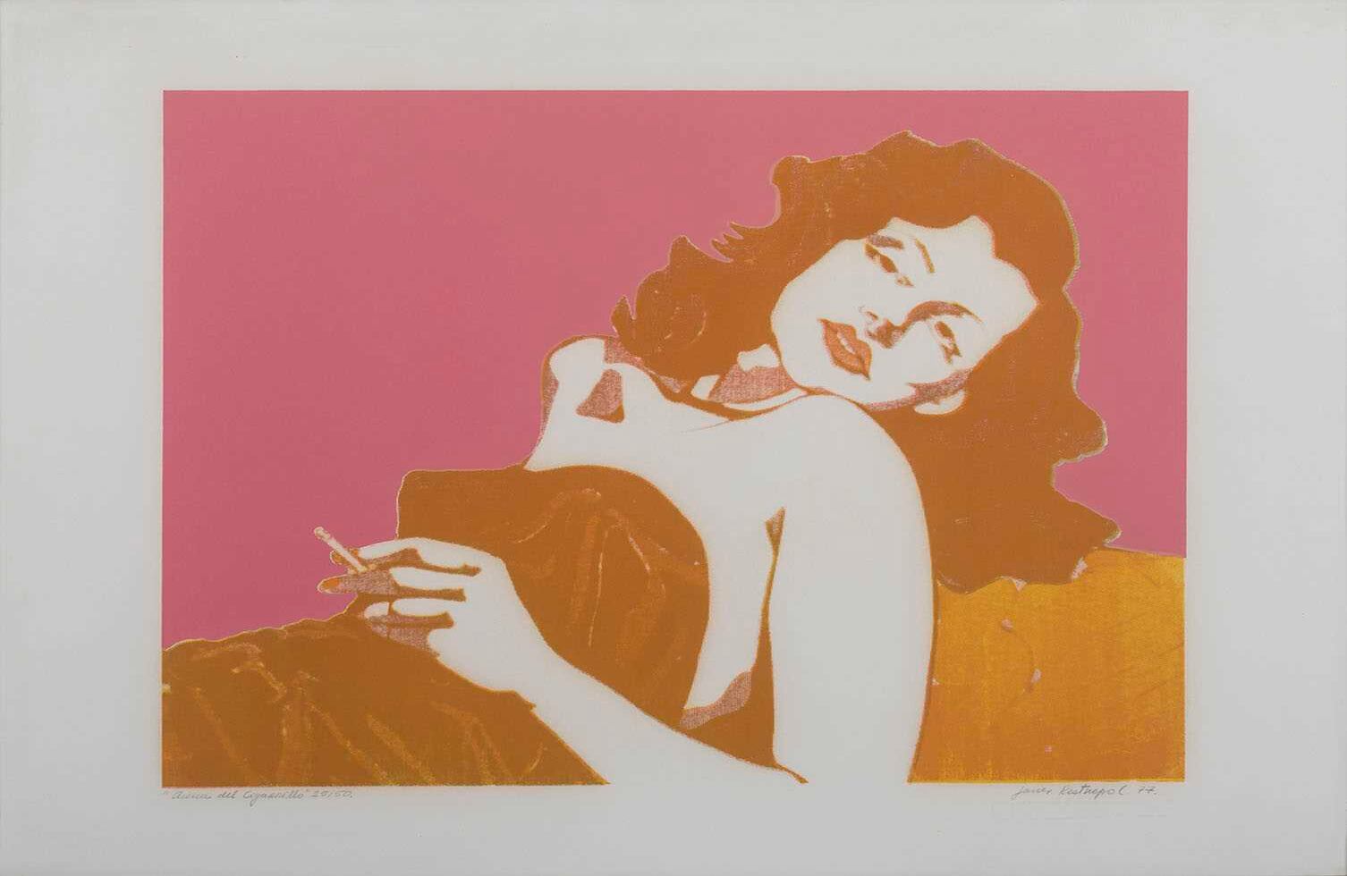 Javier Restrepo. Acerca del cigarrillo. Serigrafía. 1977