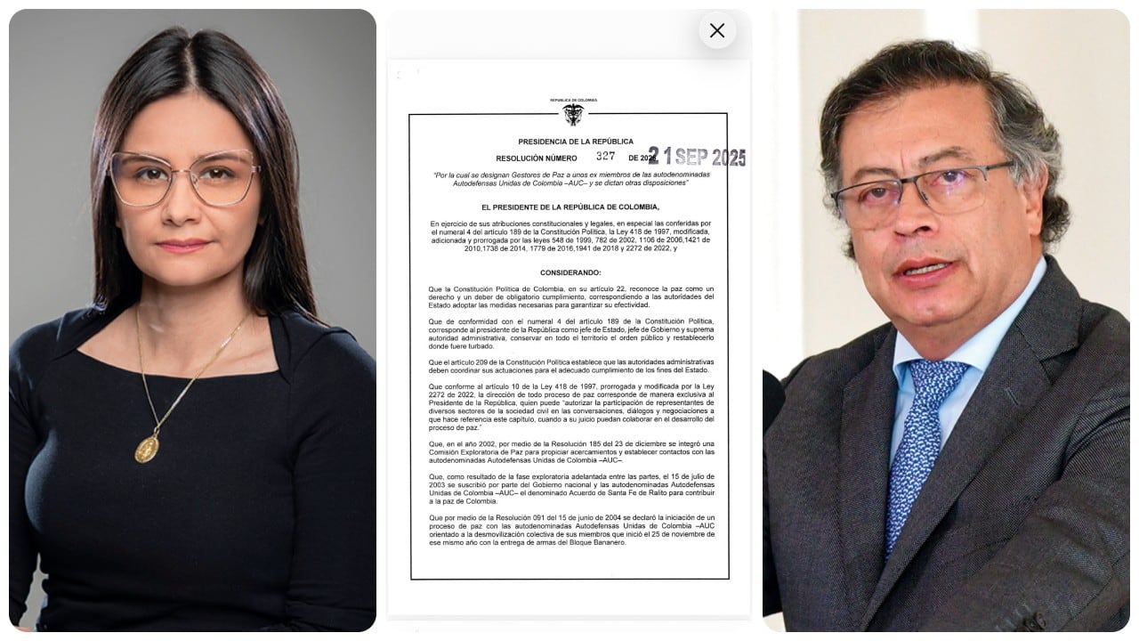 Angie Rodríguez, Gustavo Petro y la resolución de la Presidencia donde designó gestores de paz a algunos exjefes de las AUC.