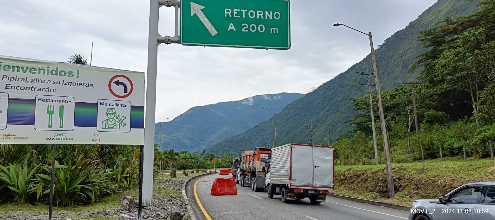 La Policía decidió bloquear el paso.