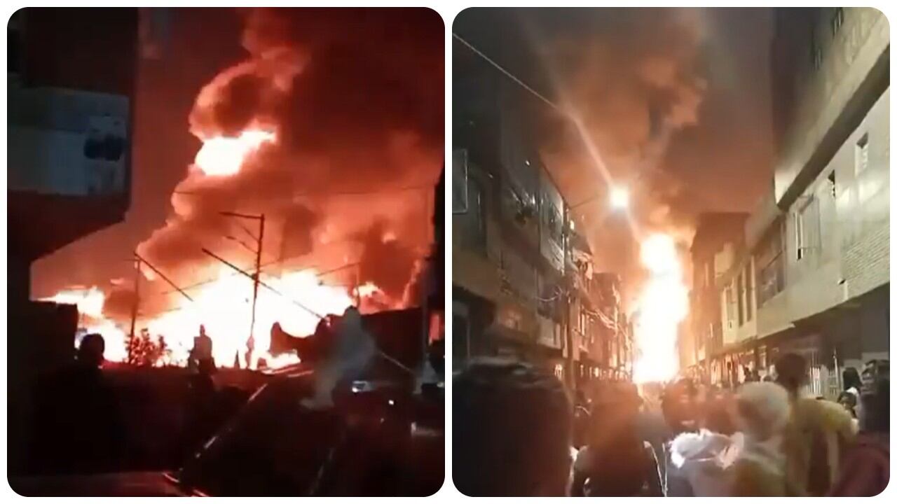 Un fuerte incendio se registró en la noche del sábado 7 de diciembre en el sur de Bogotá.