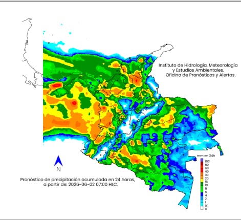 Lluvias en gran parte del país.