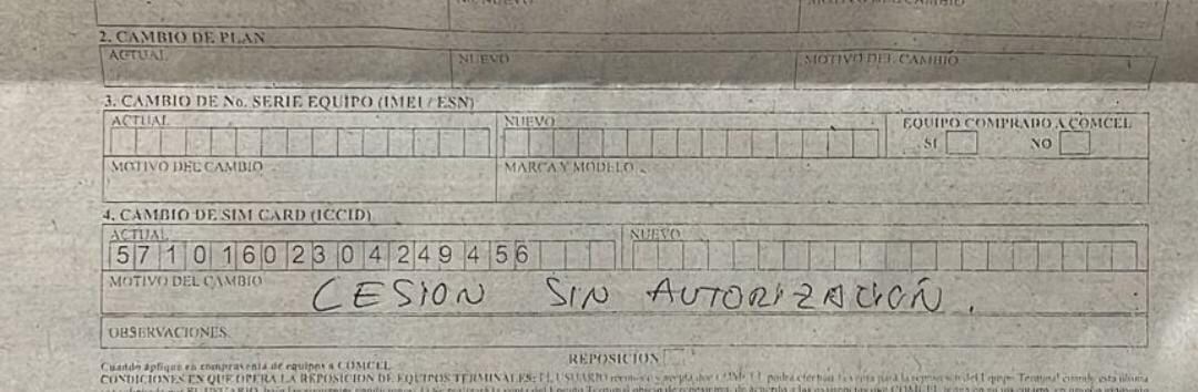Este es el documento con el que Juliana aseguró hizo el reclamo en Claro sobre la reasignación de su línea telefónica.