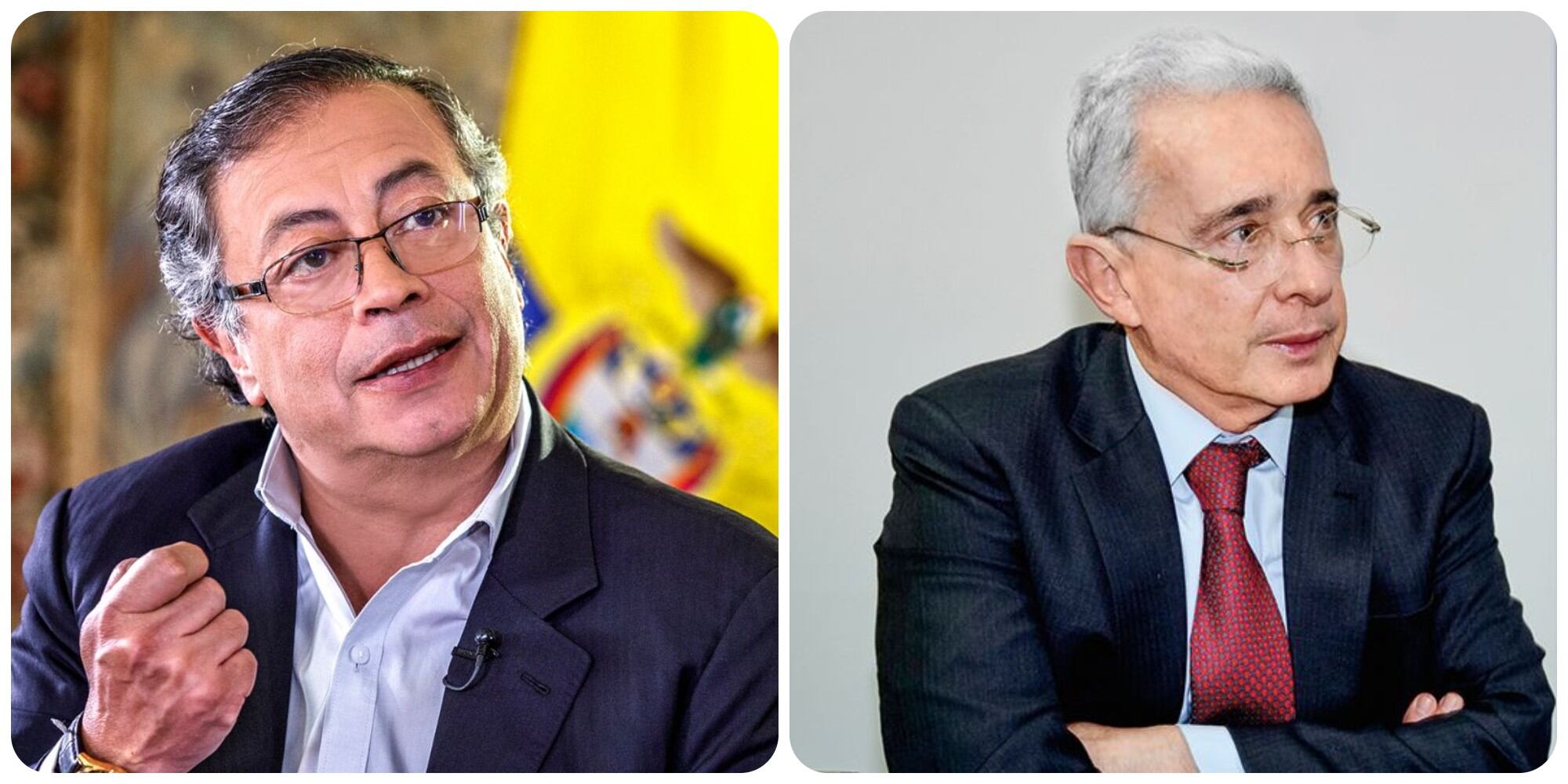 Gustavo Petro y Álvaro Uribe.