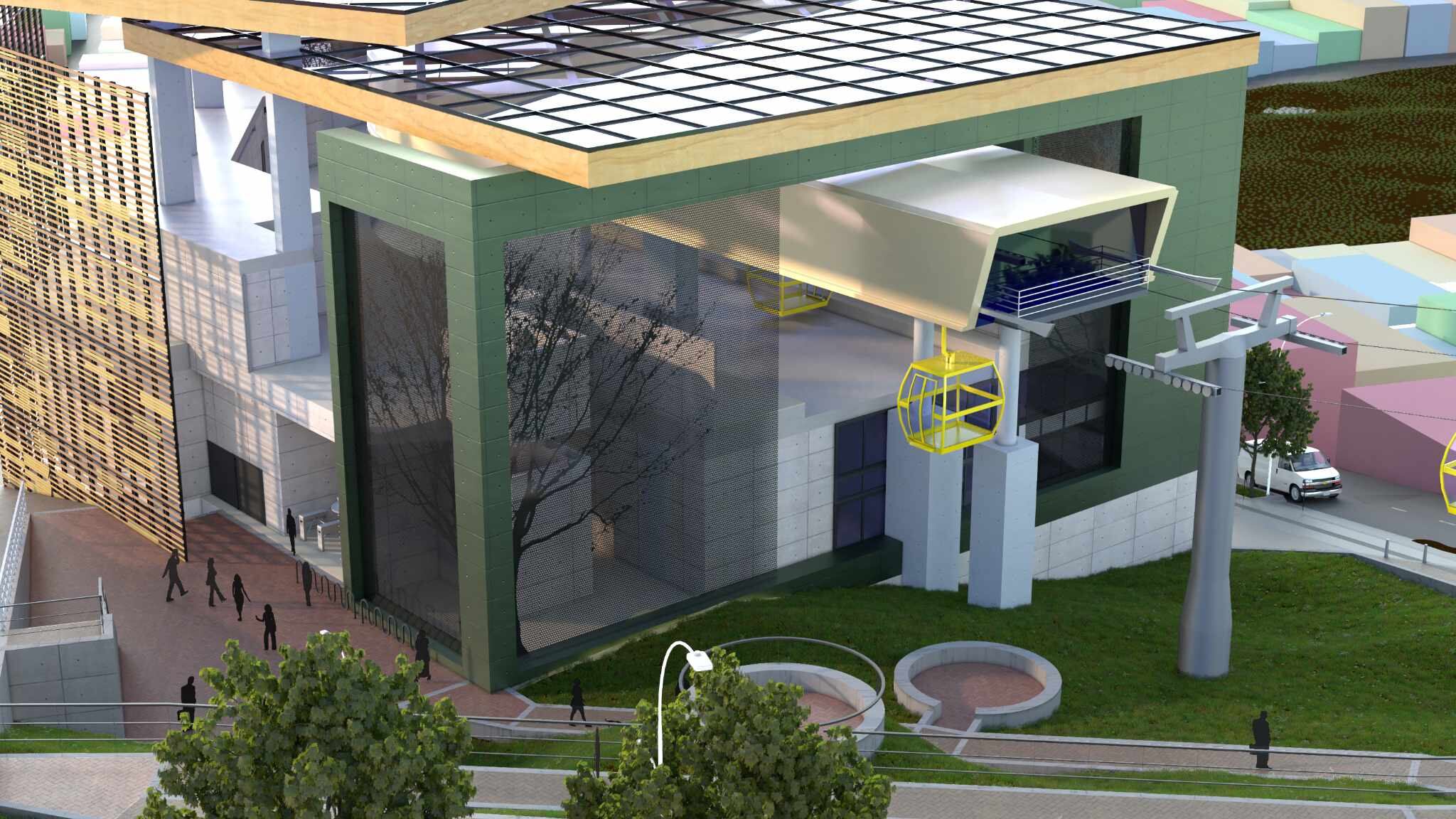 Render del cable aéreo de Potosí