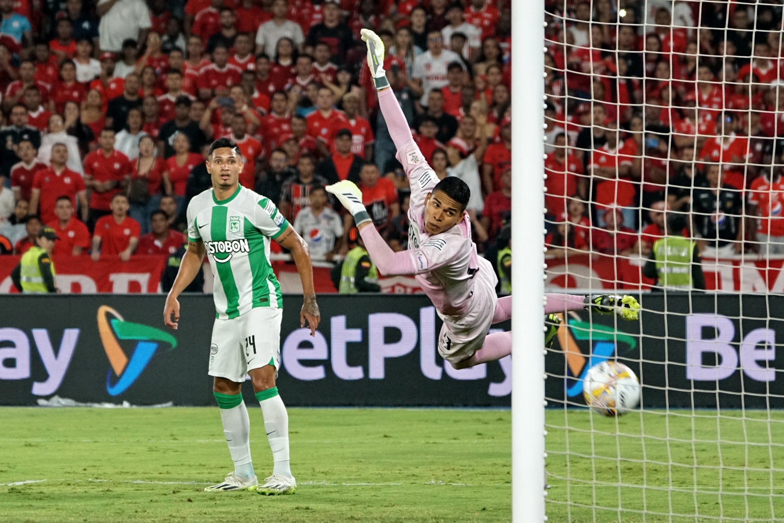 Imagen del partido entre América de Cali y Atlético Nacional por la fecha 14 del segundo semestre de la Liga colombiana 2023.