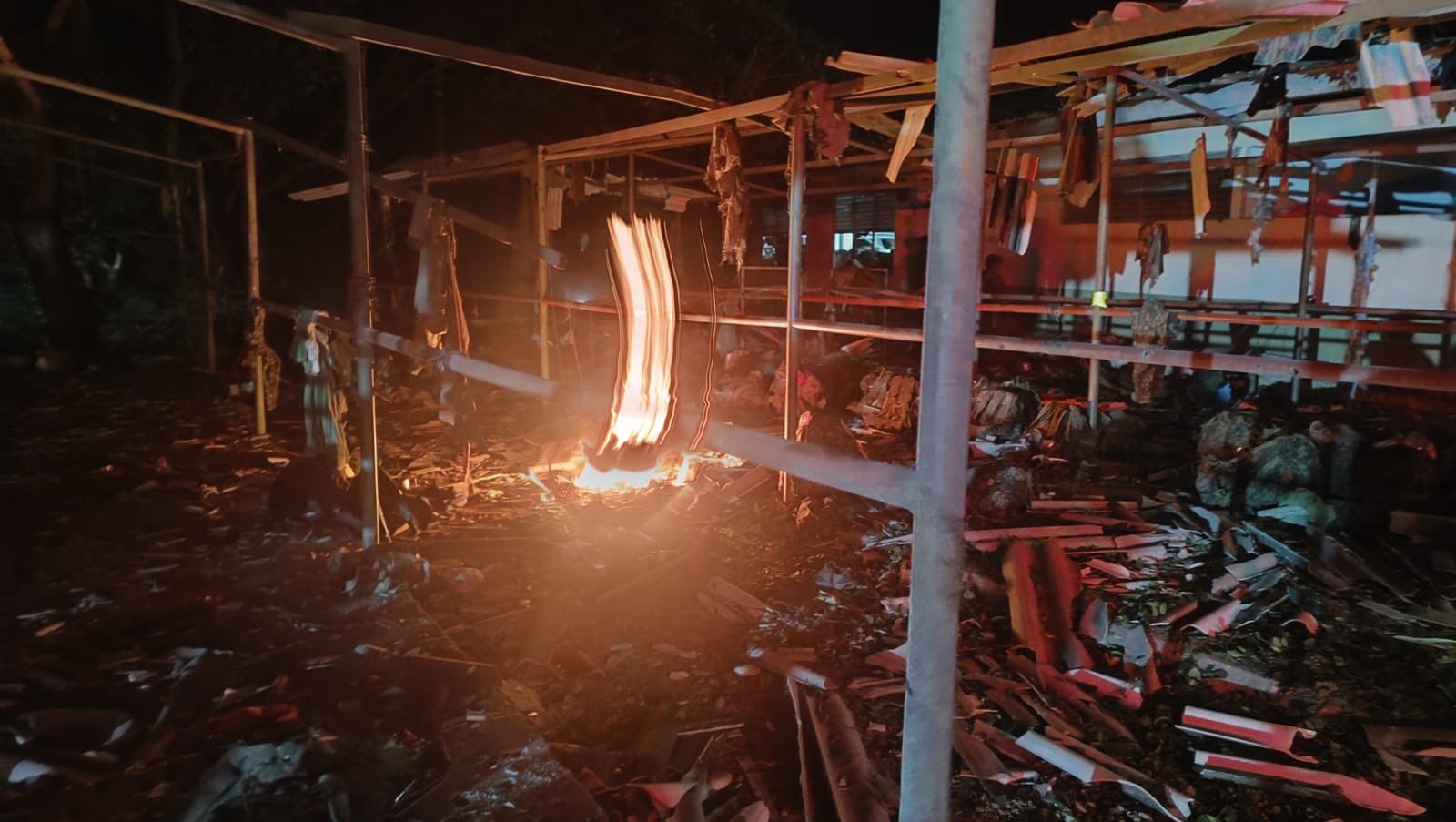 Así quedó parte de la Base Militar del 27, perteneciente al Batallón de Infantería N. 14, ubicada en la vereda El Juncal, jurisdicción de Aguachica, Cesar.