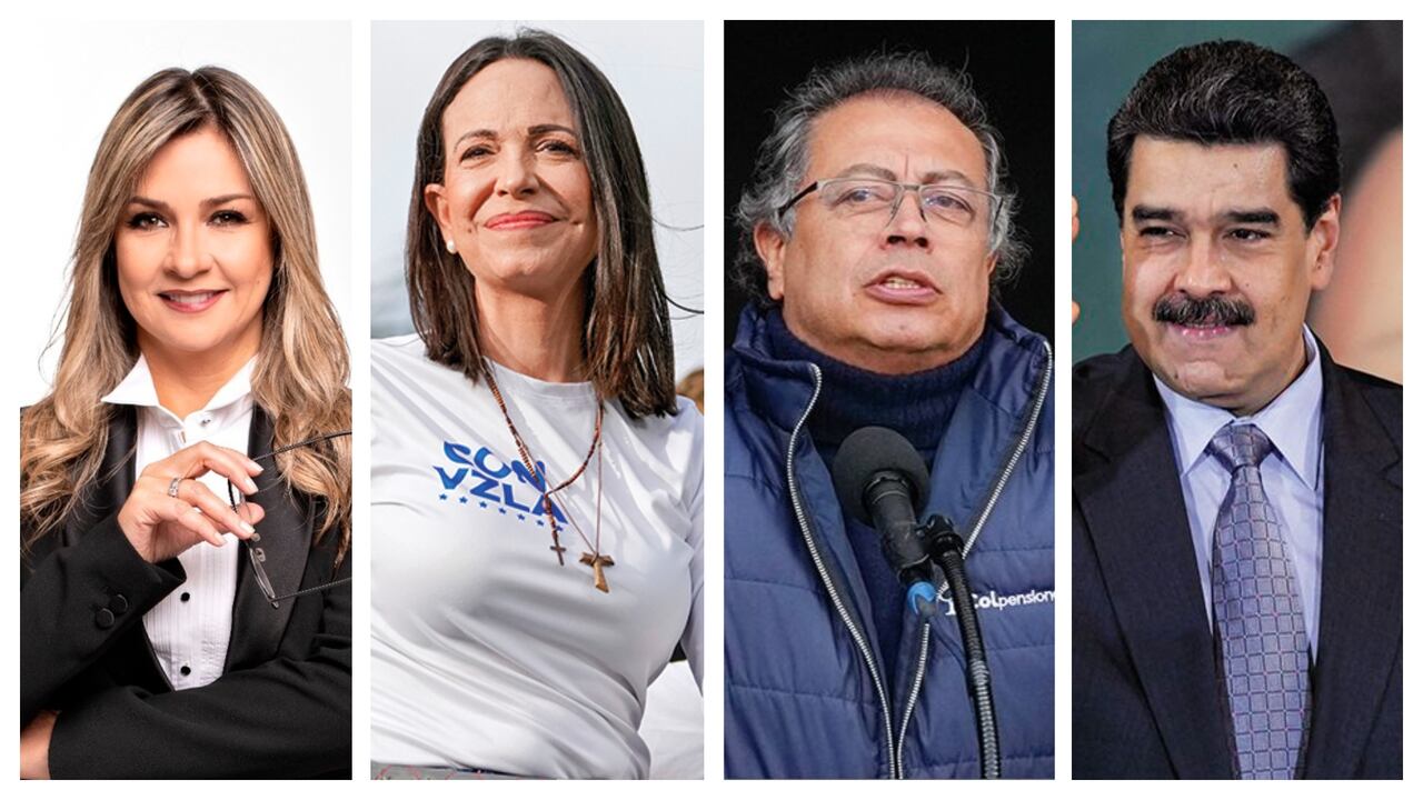 Vicky Dávila, María Corina Machado, Gustavo Petro y Nicolás Maduro.