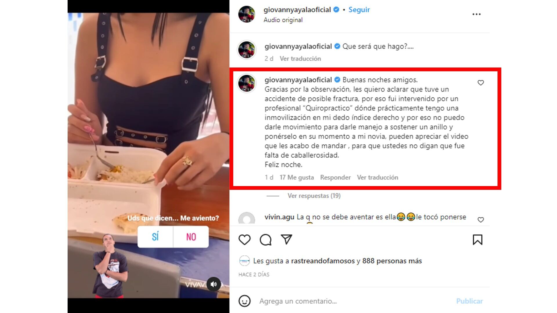 Respuesta de Giovanny Ayala