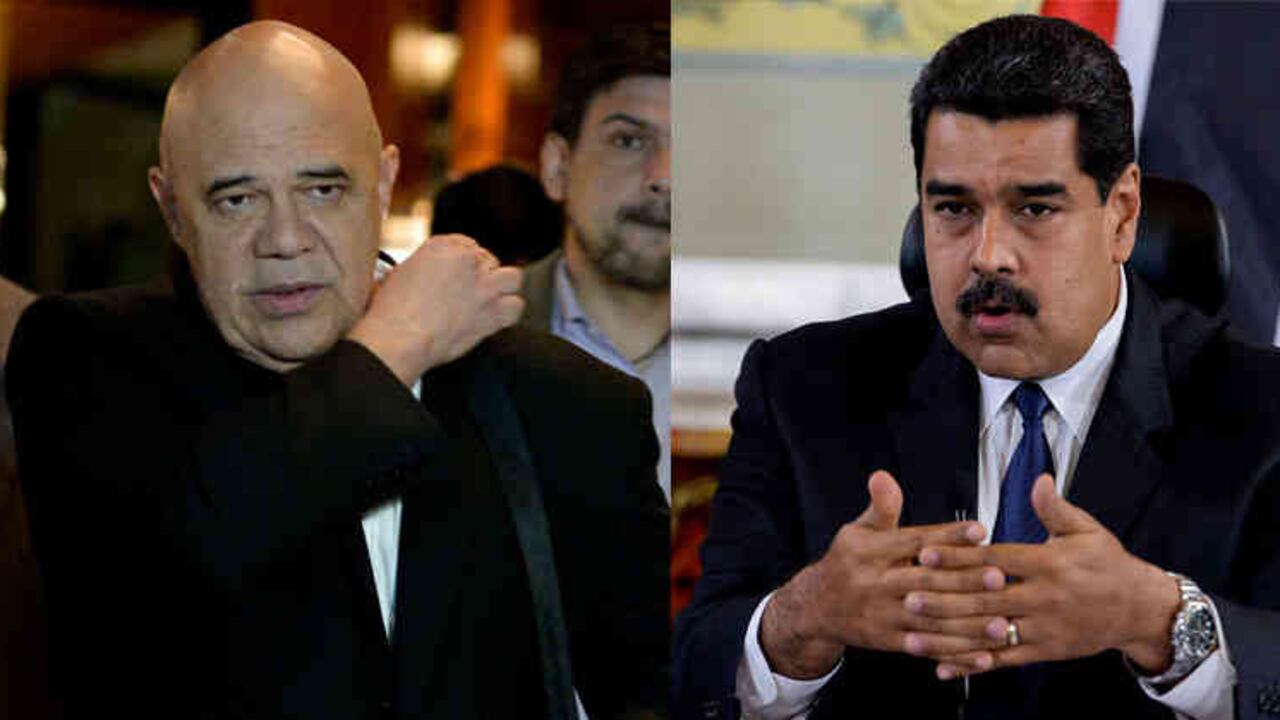 Jesús Torrealba, secretario general de la MUD y Nicolás Maduro, presidente de Venezuela.