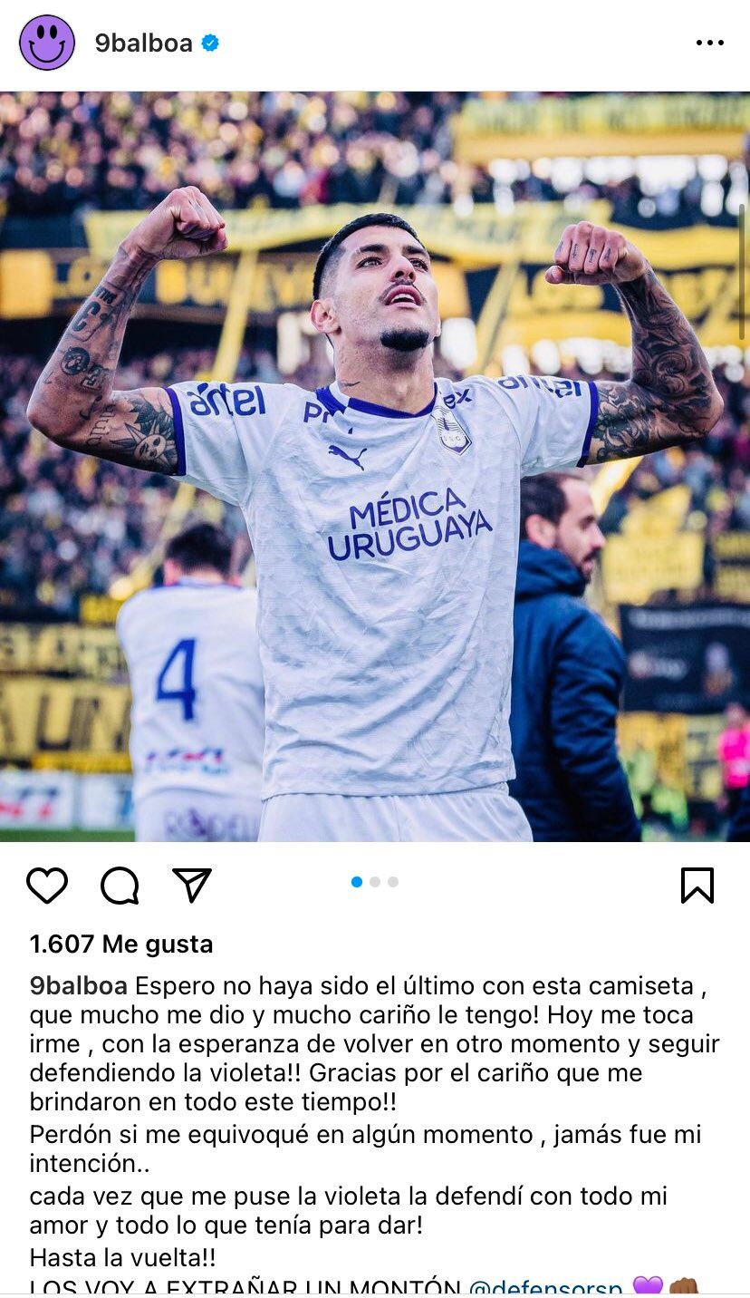 El goleador se despidió de su anterior equipo en redes sociales