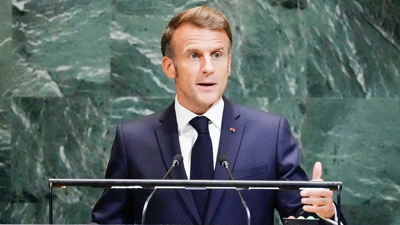 Emmanuel Macron en la Asamblea de la ONU.