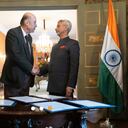 Canciller Álvaro Leyva se reunió con su homólogo de la India, Subrahmanyam Jaishankar.