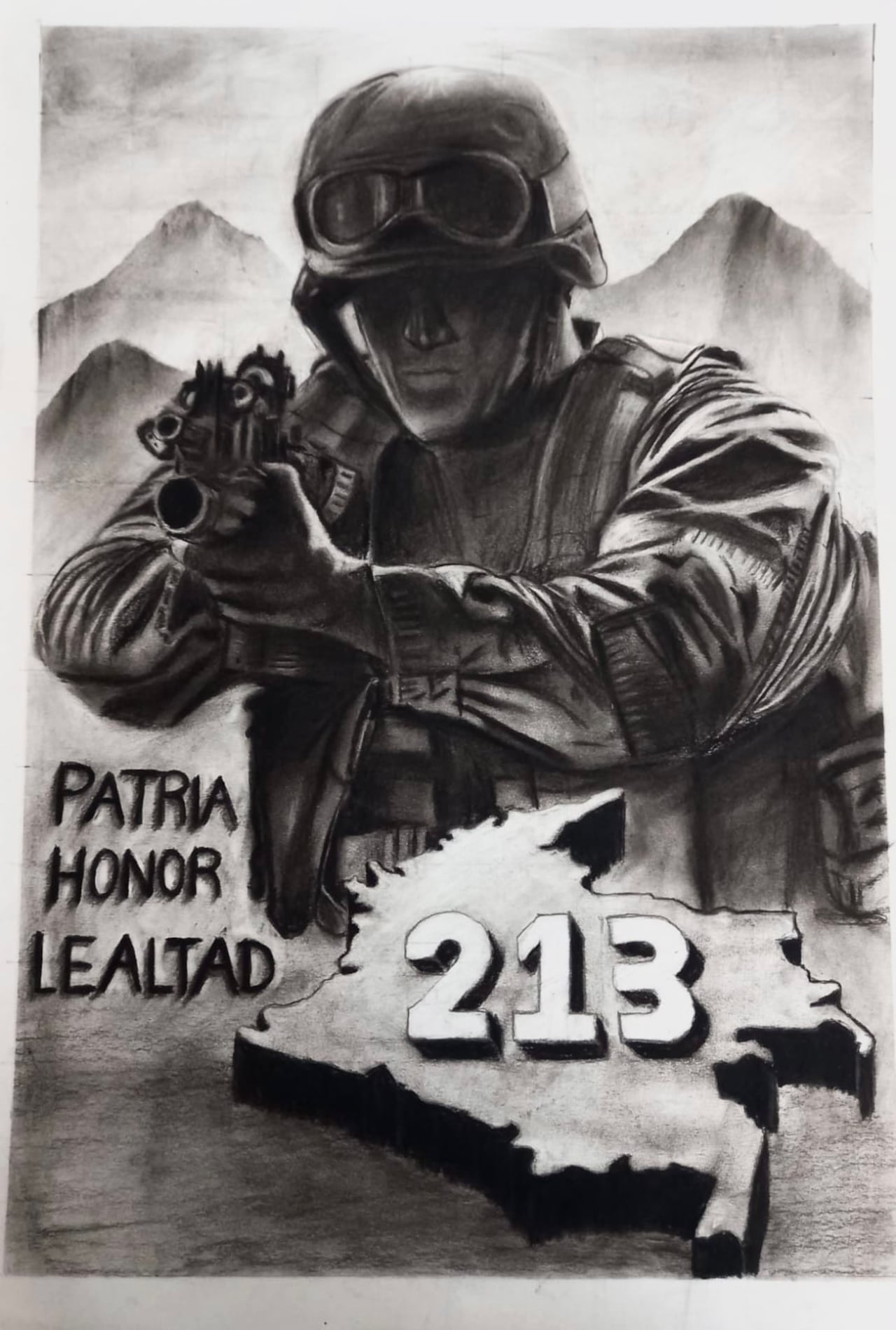 Soldado José Navarro dibuja en las selvas de Colombia