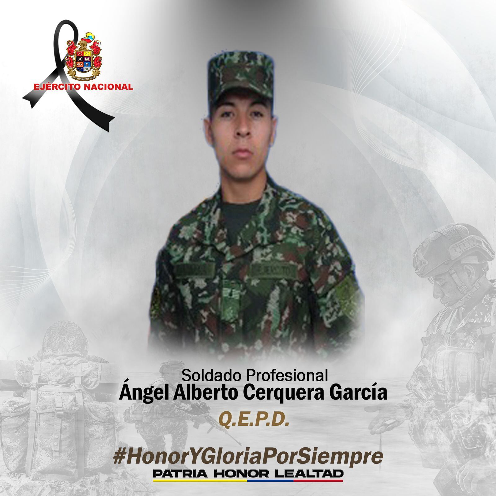 Un francotirador del ELN asesinó al soldado Ángel Alberto Cerquera García en el departamento de Bolívar.