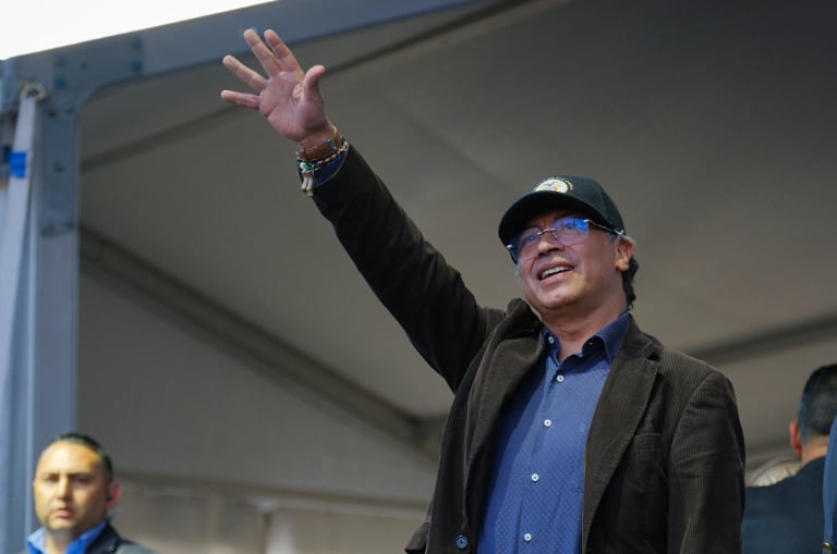 El presidente Gustavo Petro desde la Plaza de Bolívar, este jueves 26 de febrero.