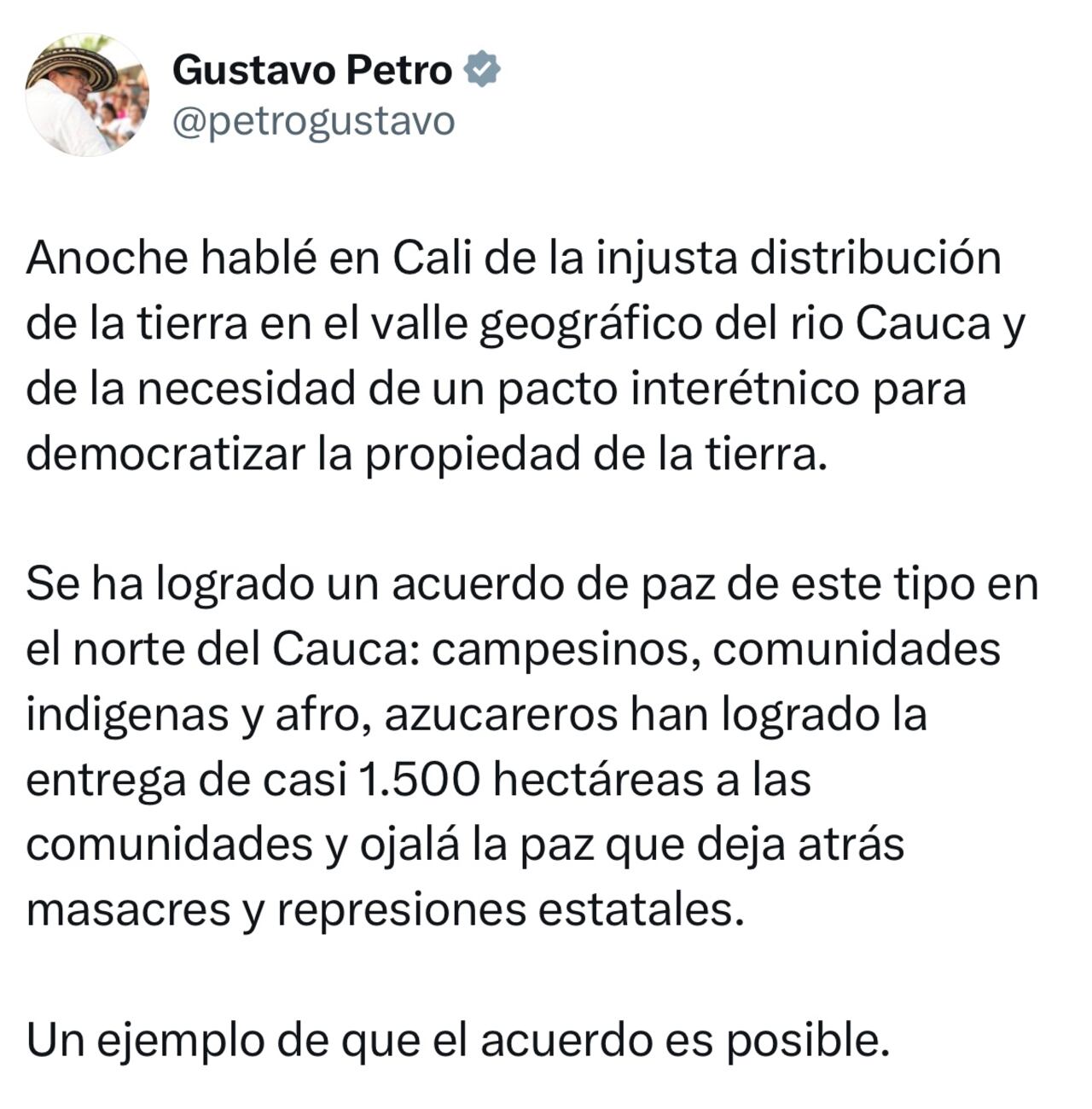 Mensaje presidente Gustavo Petro