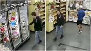 La Policía sigue buscando a dos individuos que robaron en una panadería argentina.