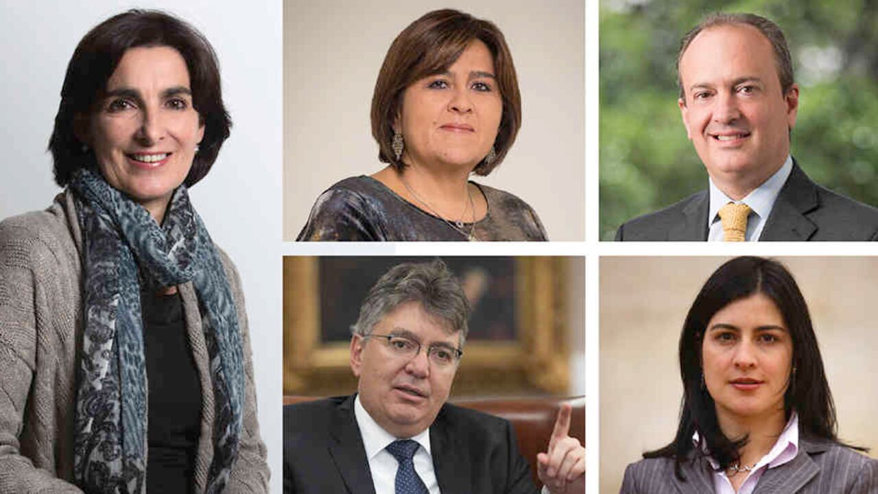 Catalina Crane, María Lorena Gutiérrez, Luis Guillermo Vélez, Mauricio Cárdenas y Carolina Soto.