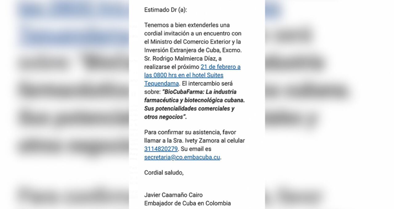 El embajador de Cuba en Colombia, Javier Caamaño, ha hecho varias reuniones para exponer la industria de la isla que se podría aplicar en nuestro país.