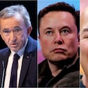 Bernard Arnault, Elon Musk y Jeff Bezos son los tres hombres más ricos del mundo.