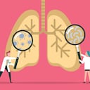 Equipo de médicos diagnostican pulmones humanos