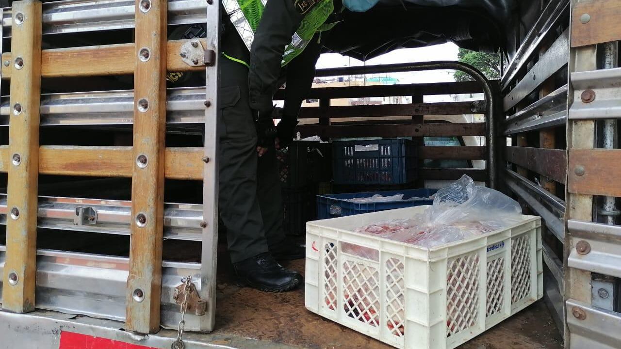 Con los 350 kilos incautados, ya se cuenta más de una tonelada de carne de cerdo y equina.