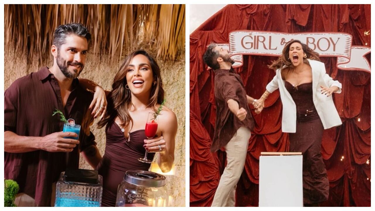 Sara Corrales y su pareja comparten el momento de la revelación de su bebé