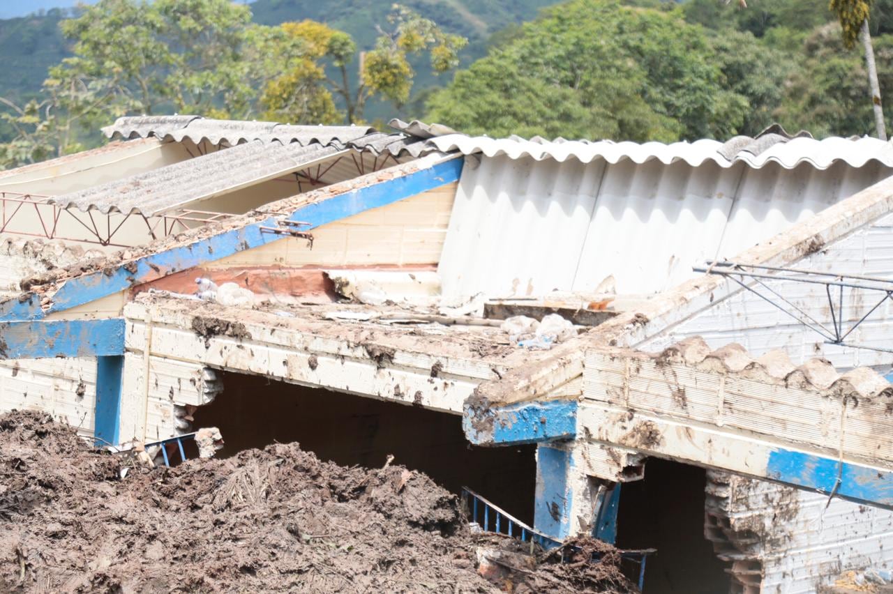Movimiento en masa en la sede educativa de La Lejía de Andes, Antioquia.