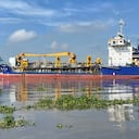 La actual draga china que realiza labores de dragado en el canal del acceso al Puerto de Barranquilla