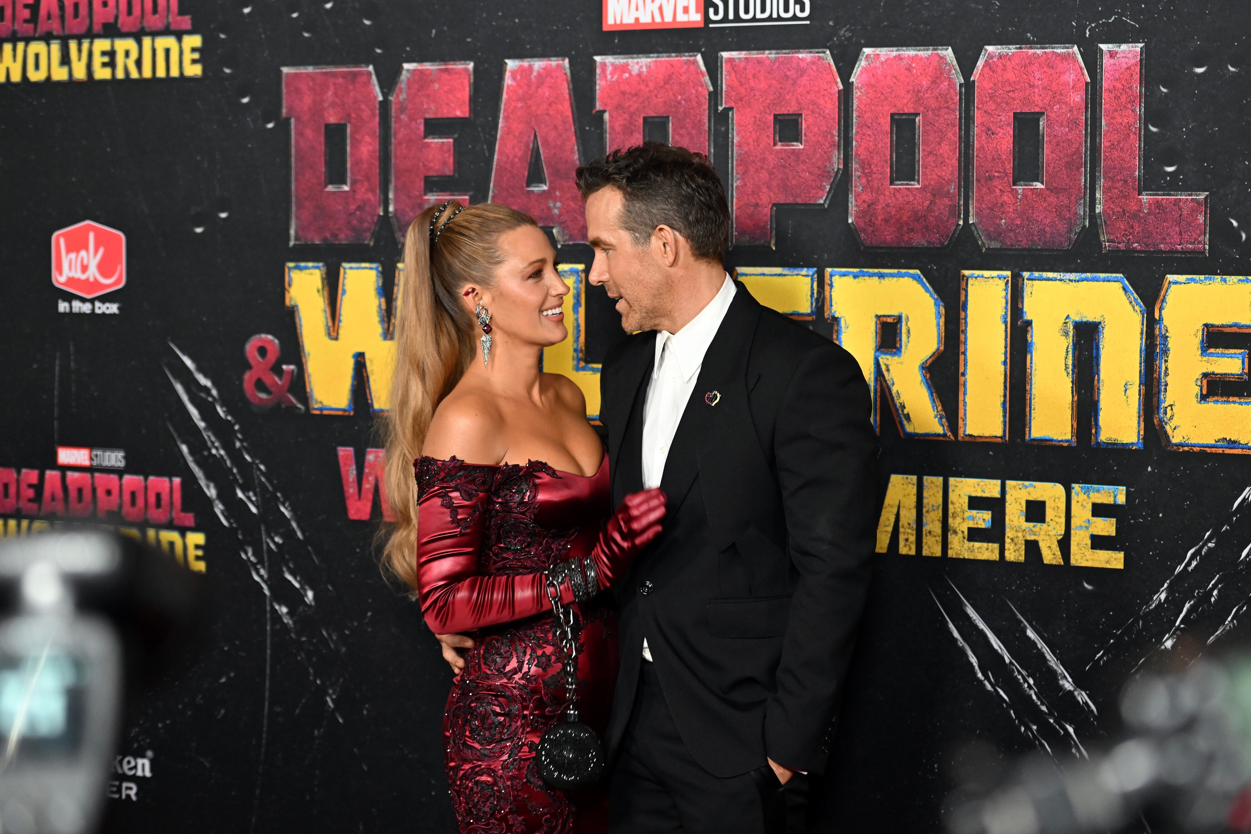NEW YORK, NEW YORK - JULY 22: Blake Lively and Ryan Reynolds attend the Deadpool & Wolverine World Premiere at the David H. Koch Theater on July 22, 2024 in New York City.  (Photo by Noam Galai/Getty Images for Disney)