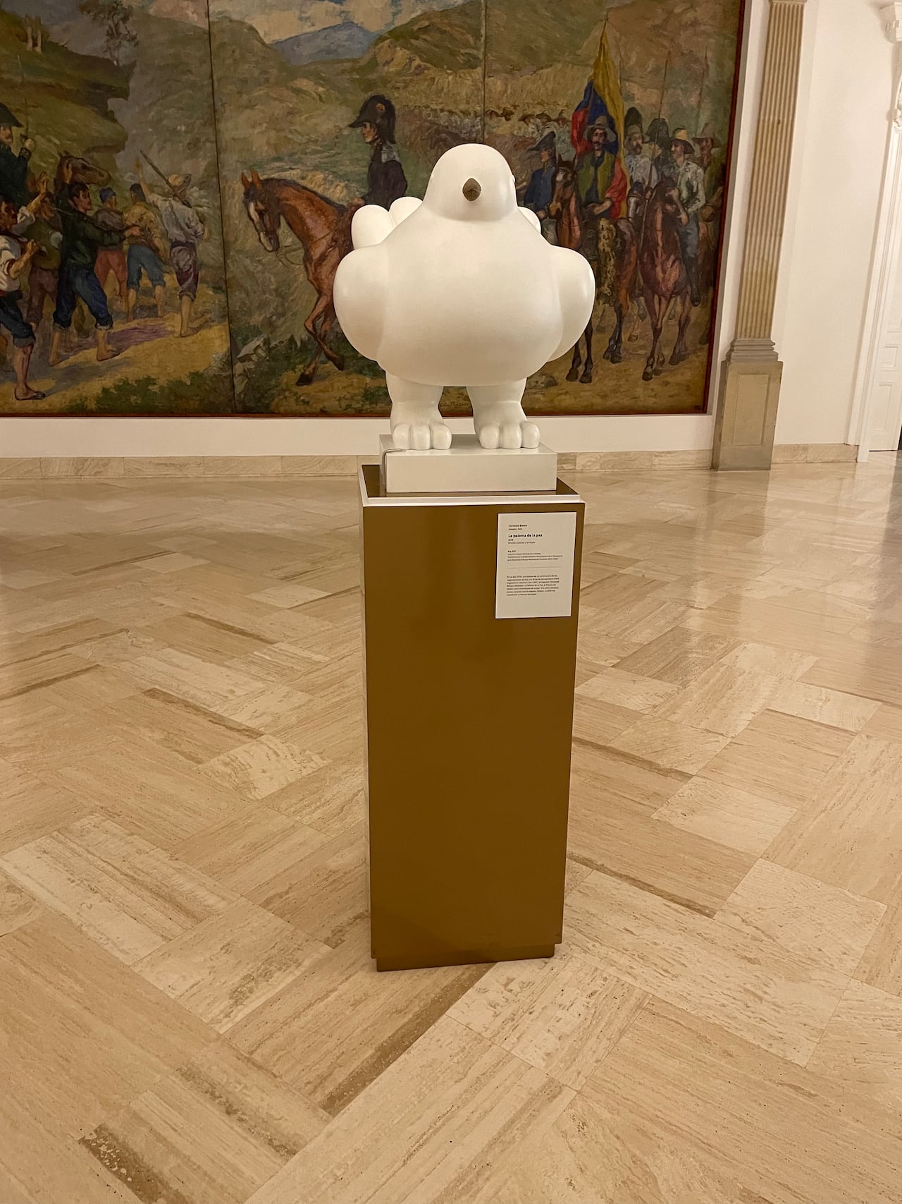 Paloma de la paz en la Casa de Nariño