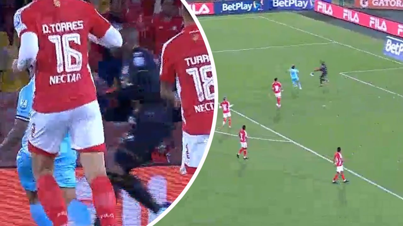 Santa Fe vs. Once Caldas dejó una jugada polémica por el posible penal sobre Andrés Roa.