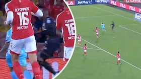 Santa Fe vs. Once Caldas dejó una jugada polémica por el posible penal sobre Andrés Roa.