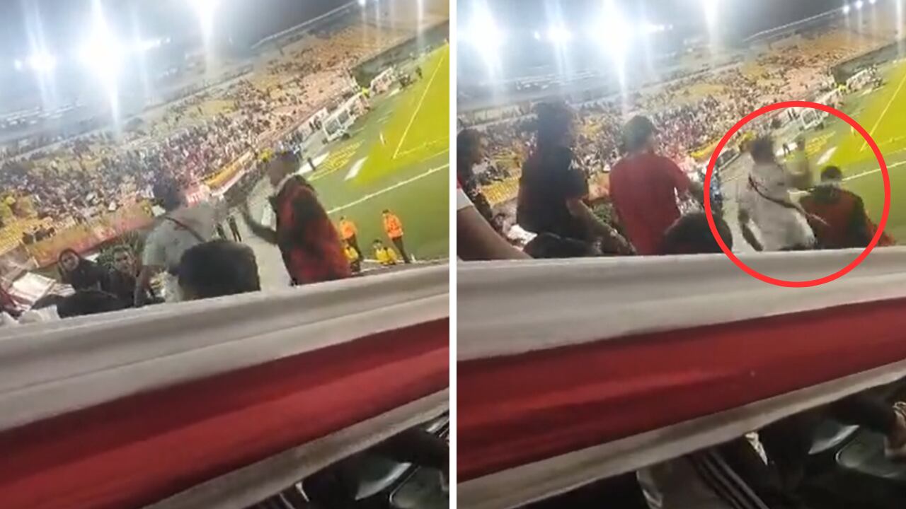 El supuesto hincha de Millonarios, se habría infiltrado en tribuna popular de Santa Fe para robar una bandera.